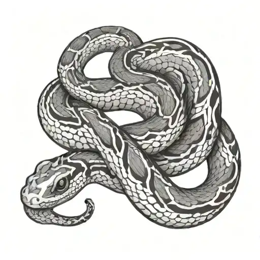 Corn Snake Curled Up Like A S Letter