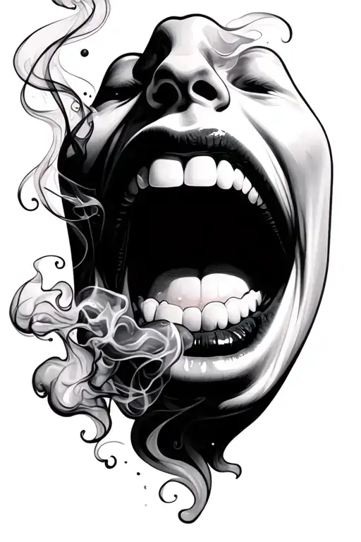 Smoke With Smoke Coming Out Of The Mouth