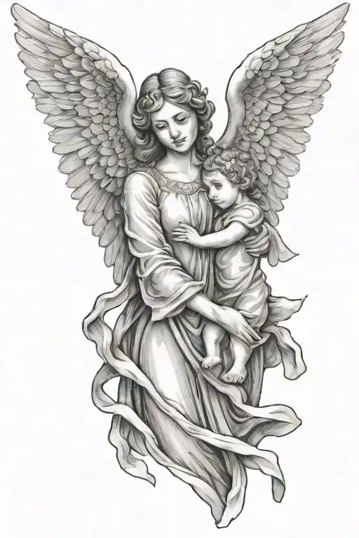 Angel Mother Holding Hands
