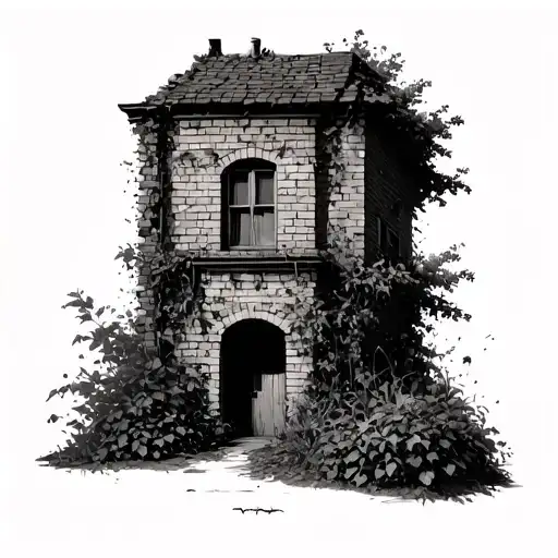 Brick Walls Overgrown Nature Reclaiming