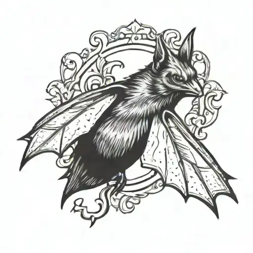 Traditional Black Work Bat