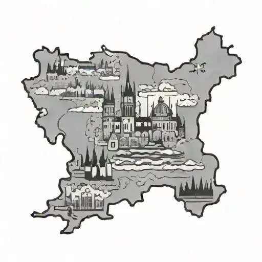 Czech Republic Country Outline Filled