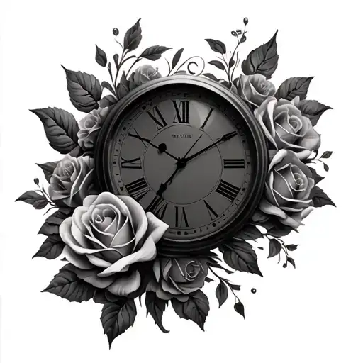 Clock With Roses