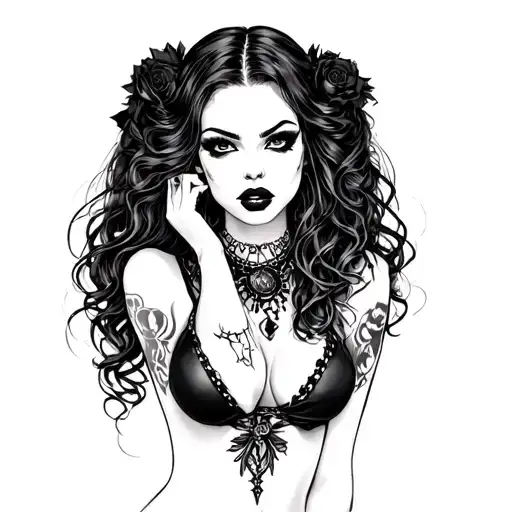 Goth Pinup Girl Rave Scene