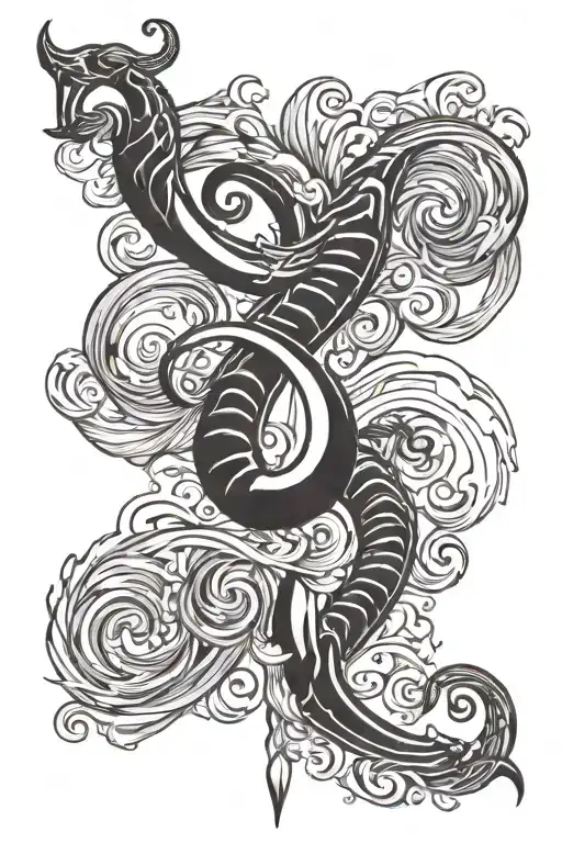 Scorpio Leo And Libra In Waves Forming The Shape