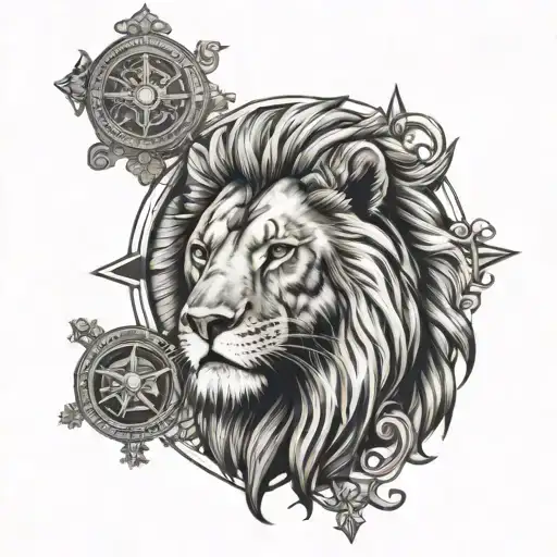 Lion With Cross And Compass