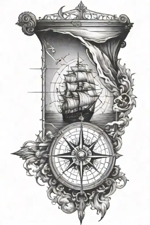 Ship And Compass