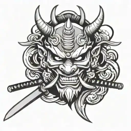 Oni Mask And Katana