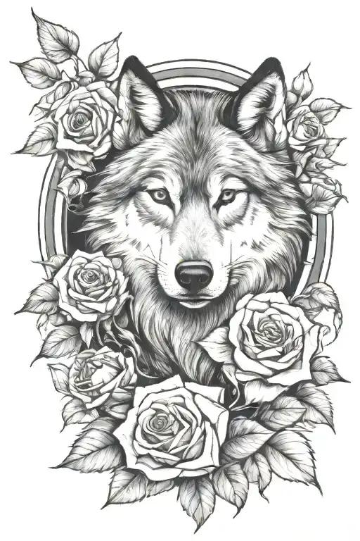 Wolf And Roses