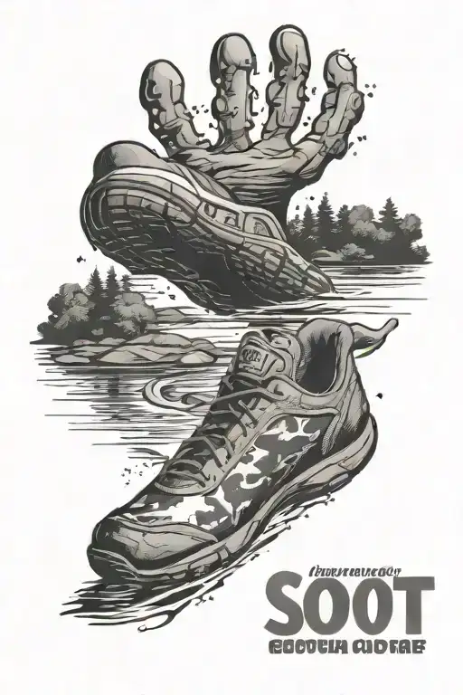 Son Foot Print With Name Hunting Scene