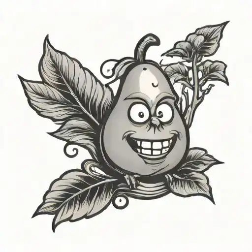 Dead Pear Cartoon Character