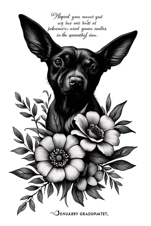 August Birth Flowers Intertwined With January Birth Flowers And A Quote About Grandparents