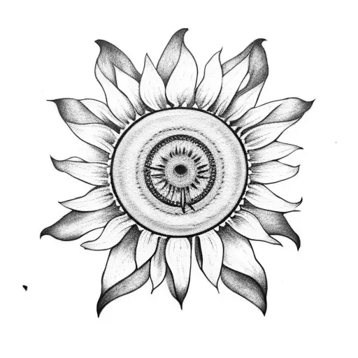 Sunflower With Roman Numeral Clock Face