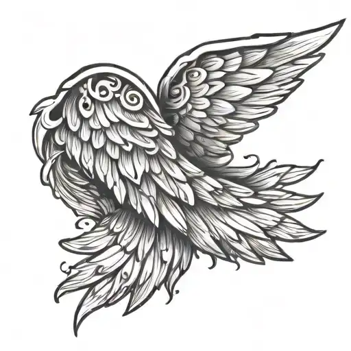 Small Minimalist Angel Wings Wrist Tattoo For Mother