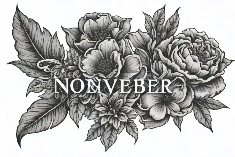 November 28 2023 In Roman Numerals With Birth Flower