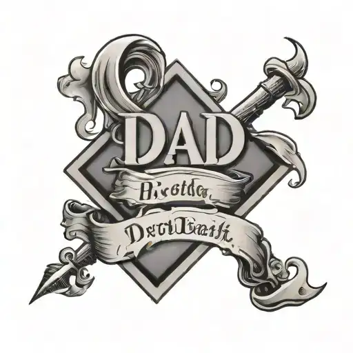 The Word 'Dad' With Birth And Death Dates