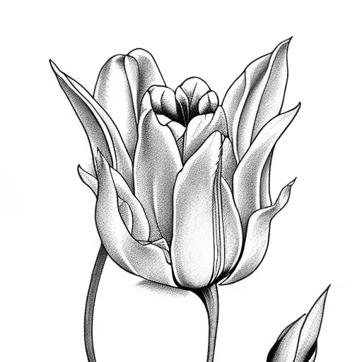 Tulip With Hummingbird