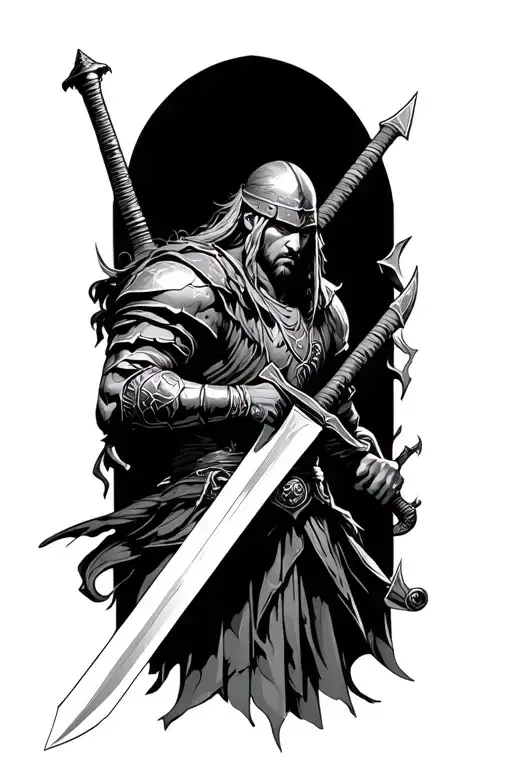 Warrior Wielding A Sword