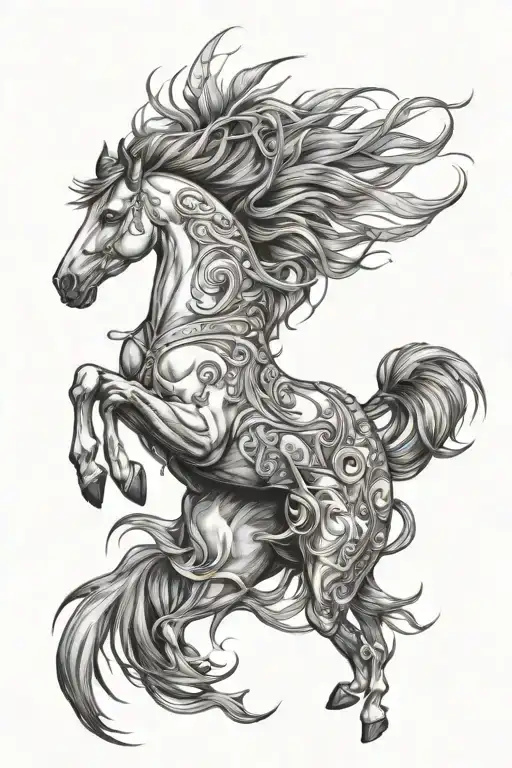 Horse And Feather Intertwined