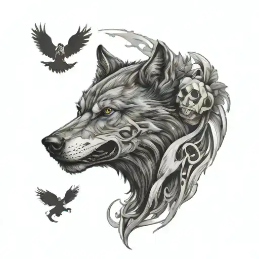 Wolf And Skull