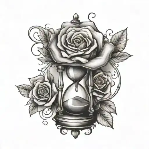 Rose Inside Of An Hourglass