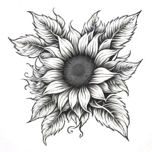 Sunflower With Phoenix Rising