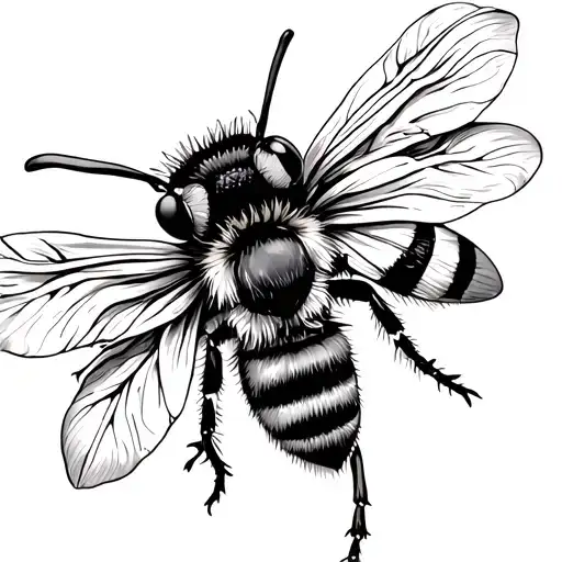 Bee And Lilly Flower