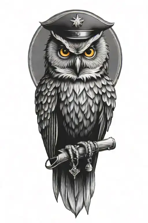 Owl As American Revolution Soldier