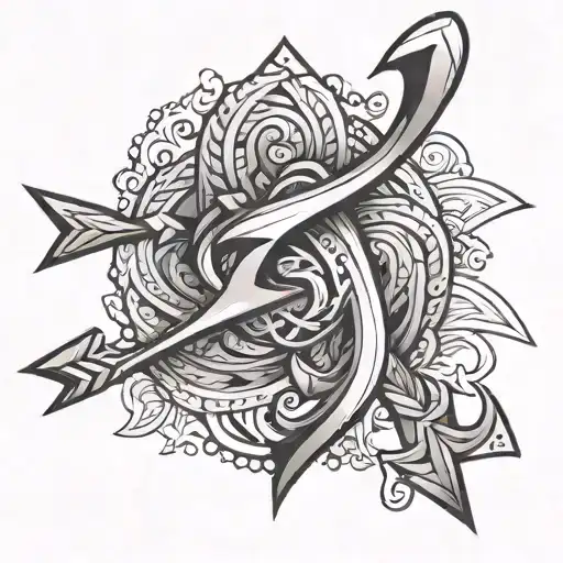 Winding Arrow Intertwined