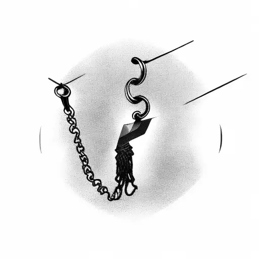 Broken Hourglass Hanging From Noose