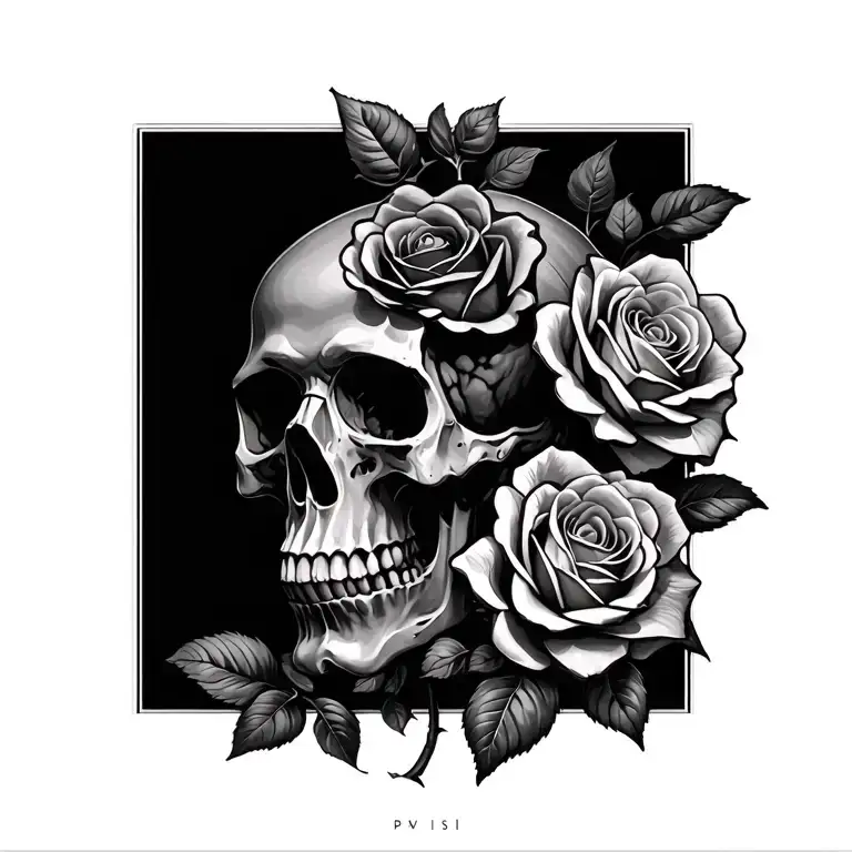 Skulptur And Roses Growing