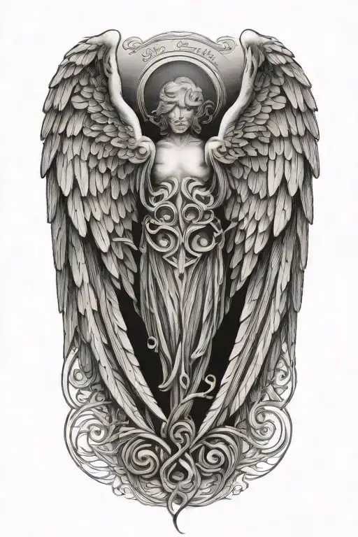 Memorial Tattoo For Dad With Angel Wings