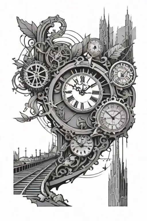 Track Going Towards A Clock Face