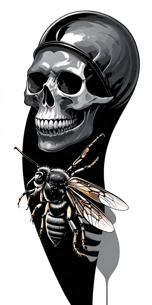 Skull And Bee And Cell