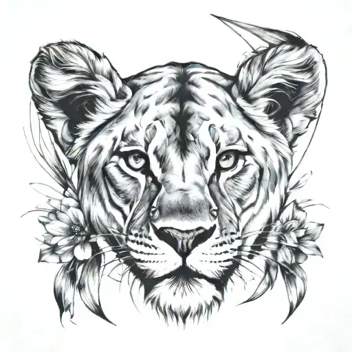 Lioness Symbolizing Strength