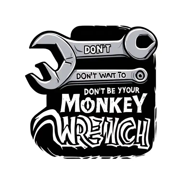 Adjustable Wrench With The Words Don't Want To Be Your Monkey Wrench Written On It
