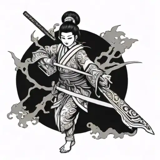 Japanese Warrior Geisha Katana