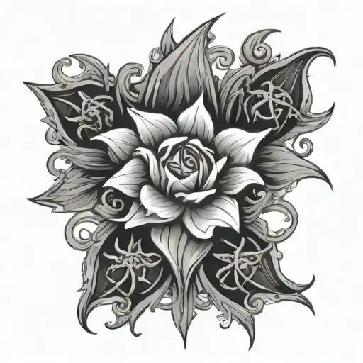 Download Festival Logo Incorporated Into Gothic Flowers