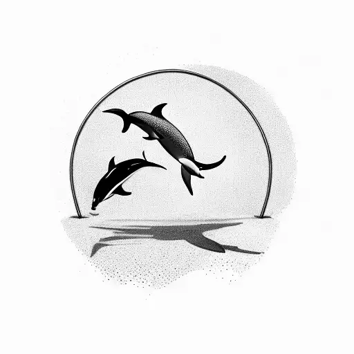 A Graceful Dolphin Swimming Through A Basketball Hoop