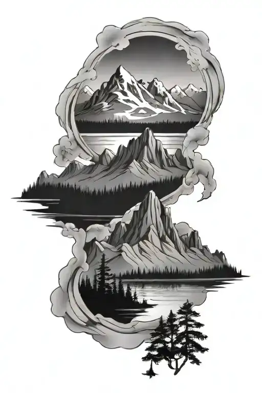 Lake With Mountain Background