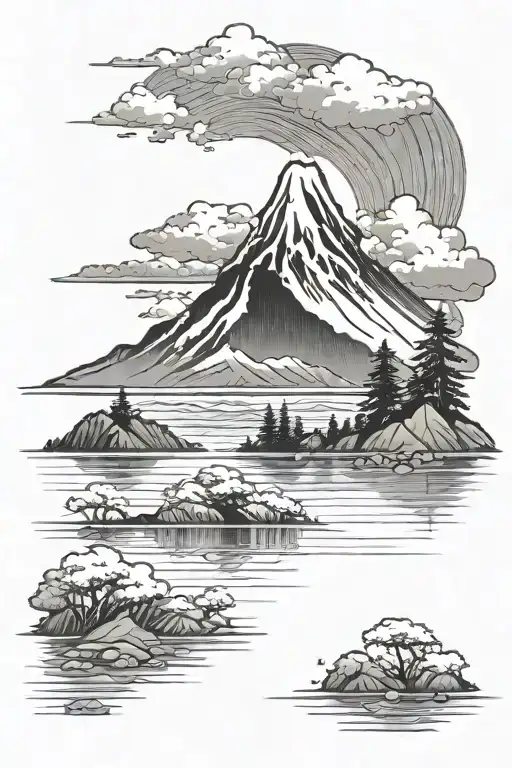 Lake With Mount Fuji Background