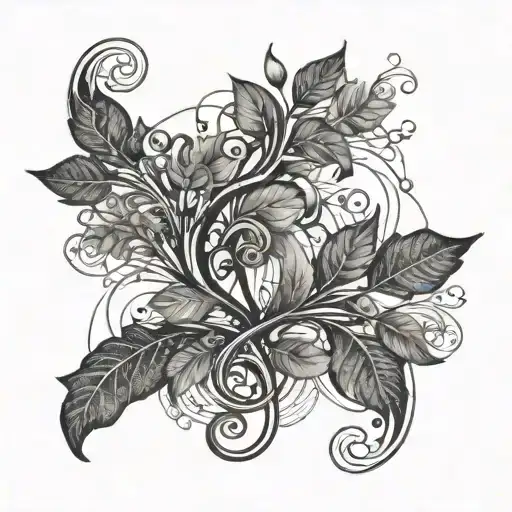 Whimsical Vine Growing Made Out Of Smoke Lace And Musical Notes And Bar Lines