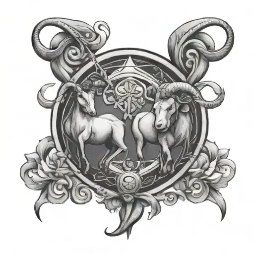 Aries And Sagittarius Sign Intertwined