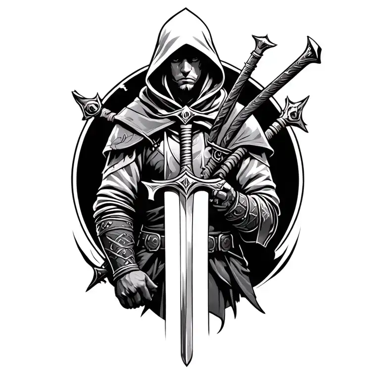 Hooded Warrior With Sword