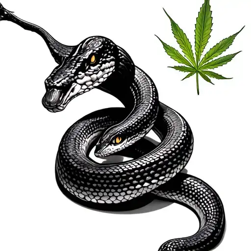 Snake And Bud Weed