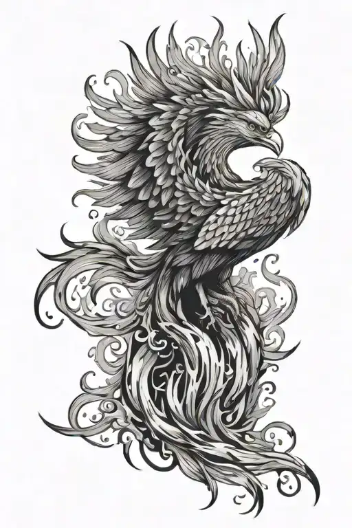 A Phoenix Rising From Flames Or Ashes