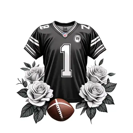 Football Jersey With Football And Roses Growing