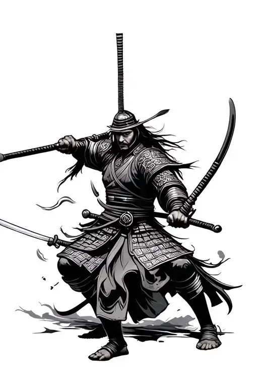 Samurai Warrior Battling