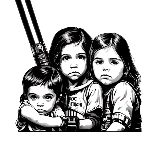Star Wars Tattoo Representing Three Kids