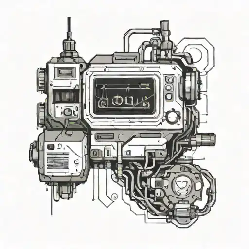 Minimalist Cyberpunk Inspired Tattoo Mainframe